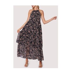 Lost + Wander Eclipse Of The Heart Maxi Dress Size M Halter Tiered Maxi Dress